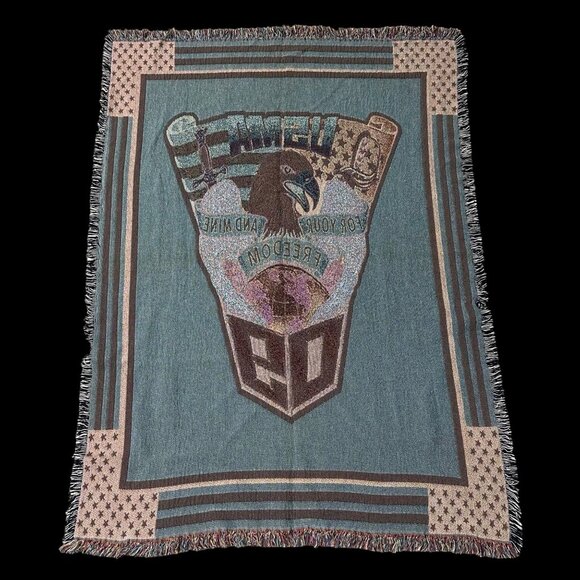 USMA Eagle Freedom Tapestry Throw Blanket United States Military Academy Patriot - Picture 3 of 5